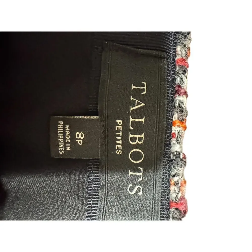 Talbots Women’s Acrylic/Polyester/Wool Tweed Skirt Size 8P Fringe Hem